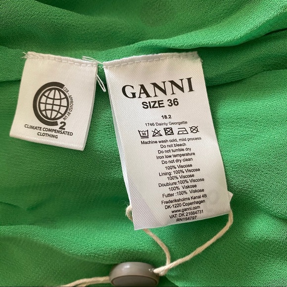 Ganni printed georgette wrap top - Picture 8 of 16